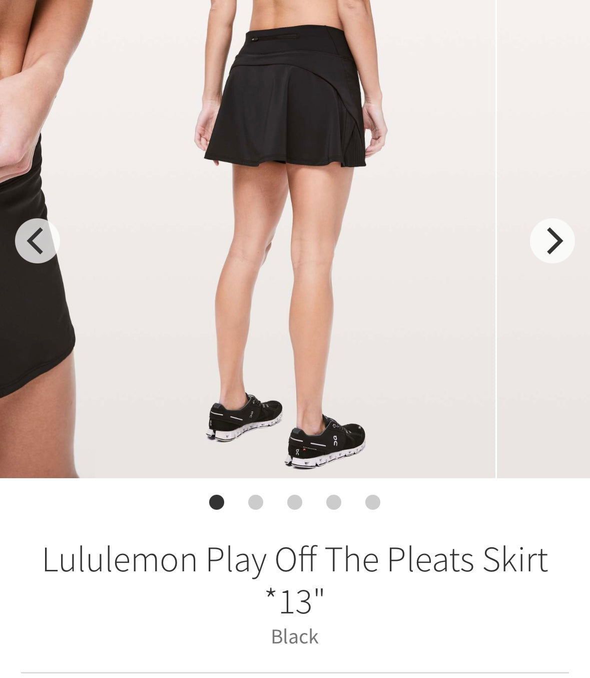 #133 Lululemon Sz 10 Play off the Pleats Skirt Black