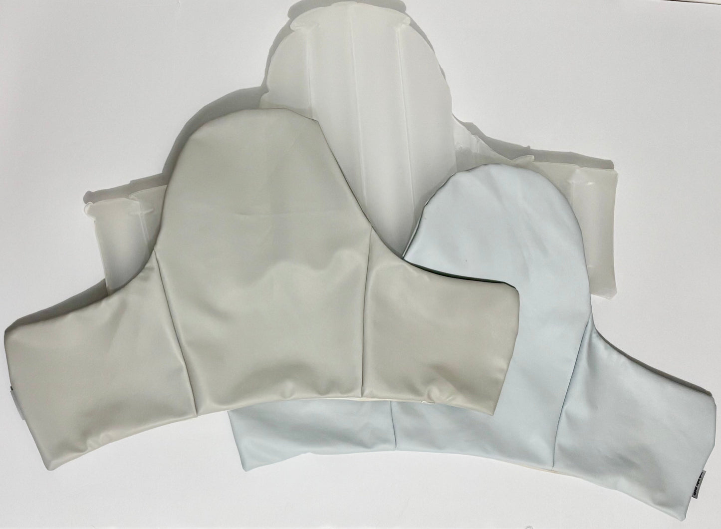 #132 - REDUCED- Bundle of IKEA Blowup Cushion & 2 YeahBabyGoods Vegan Leather Cushion Covers, Solid Grey & Solid Sky Blue