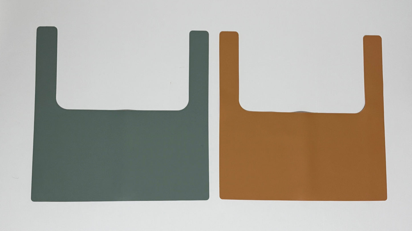 #132 - REDUCED- Bundle of 2 YeahBabyGoods IKEA Highchair Placemats, Faded Jade & Boho Brown