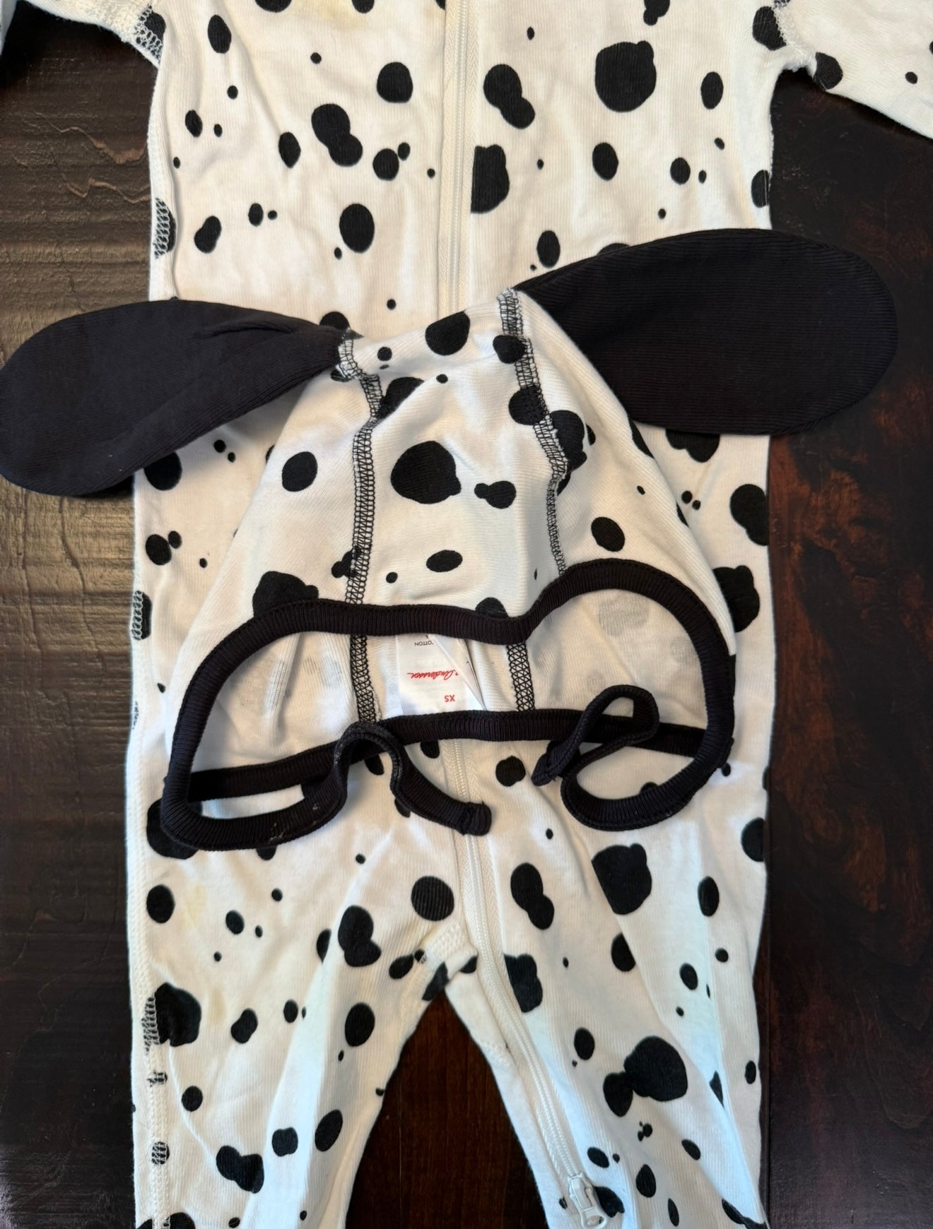 #83 Hanna Andersson Halloween Dalmatian Sleeper & Cap - Infant 6-12 Months 70 CM