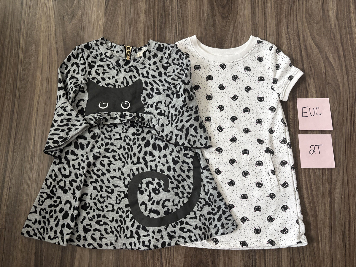 #138 - 2T EUC Cat Dresses (2)