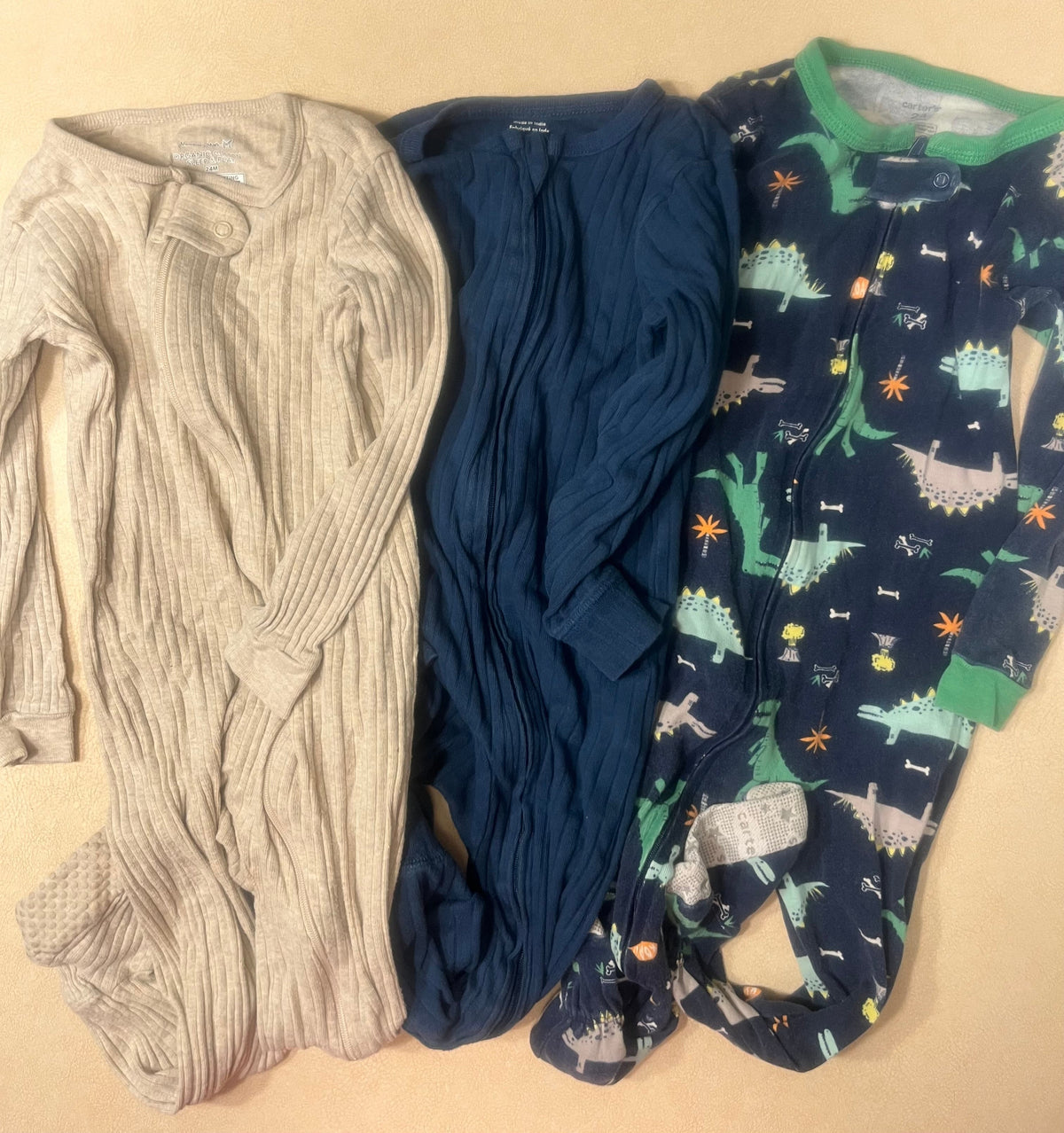 #200 Pajama Bundle Boys 24m (Tan, Navy, Dinos)
