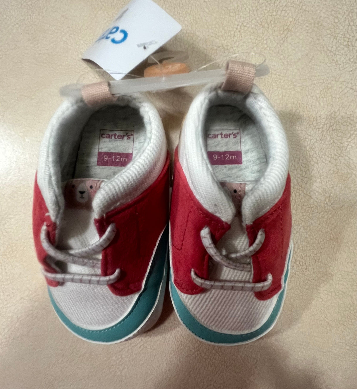 #200 Carter's Pink/Teal Shoes Girls 9-12m NWT