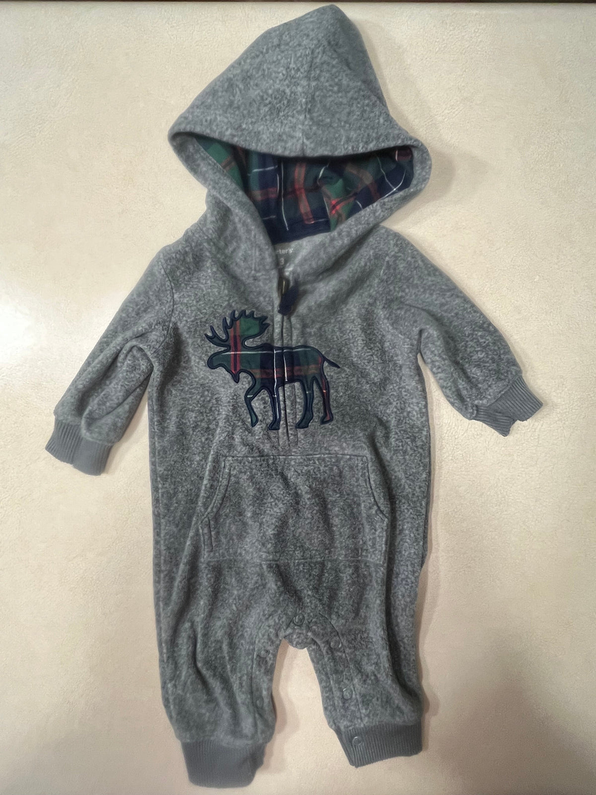#200 Carter's Moose Fleece Outfit with Hood Boys 3m