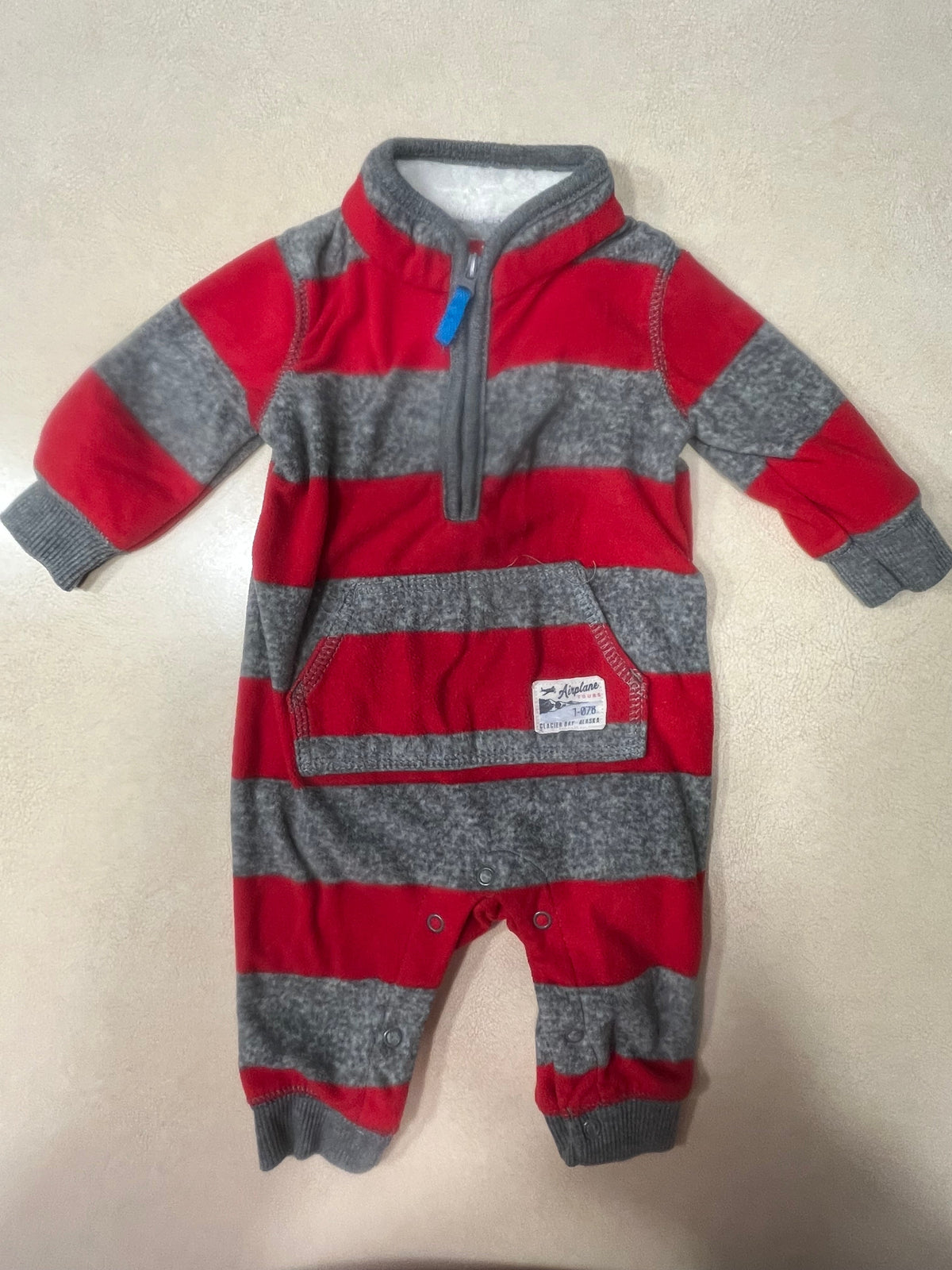 #200 Carter's Red/Gray Fleece Outfit Boys 3m (2 of 2)
