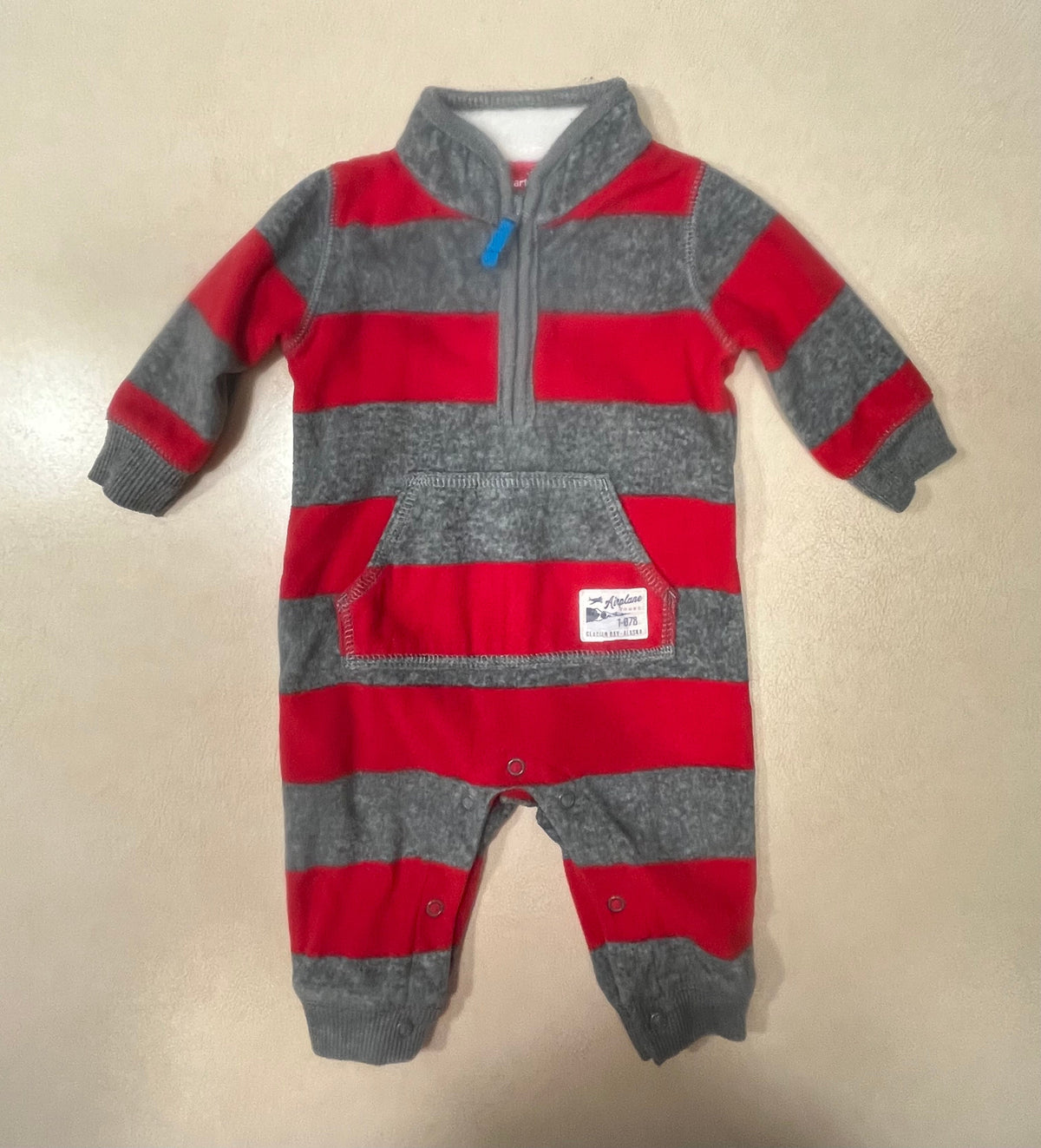 #200 Carter's Red/Gray Fleece Outfit Boys 3m (1 of 2)