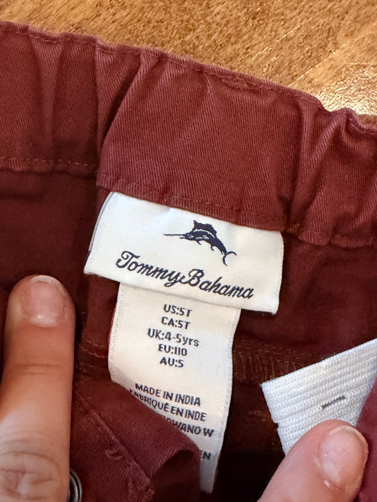 #99 boys Tommy bahama maroon khaki pants size 5