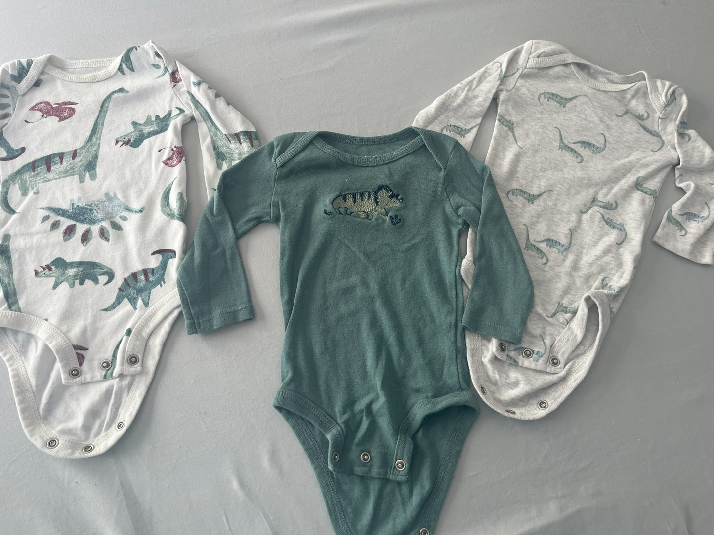 #211 REDUCED Carters 6m Dinosaur Onesie Set of 3