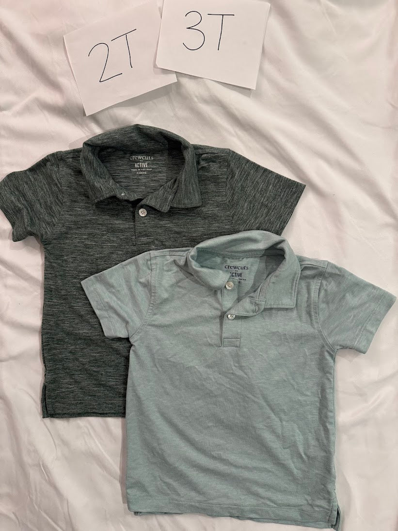 Seller #67 Boys 2-3 Crew Cuts Factory Active Polo Shirt Bundle