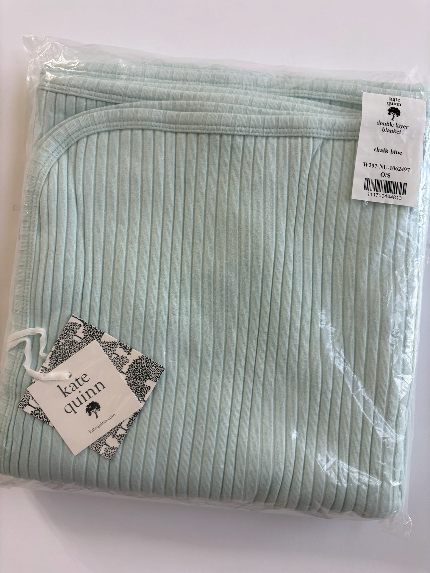 Seller #105 - NWT Light Blue Ribbed Kate Quinn Double Layer Blanket
