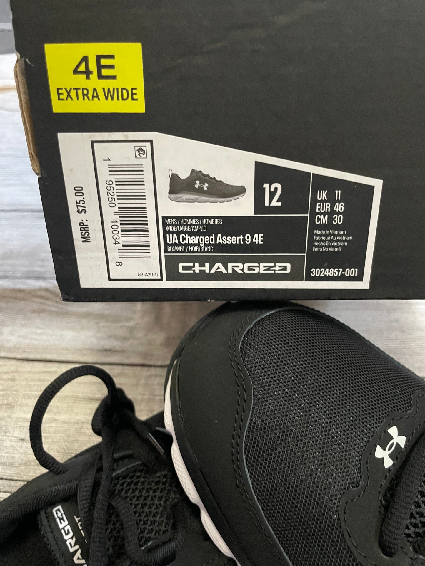 Seller #171 New Under Armour Men’s Gym Shoes size 12 extra wide