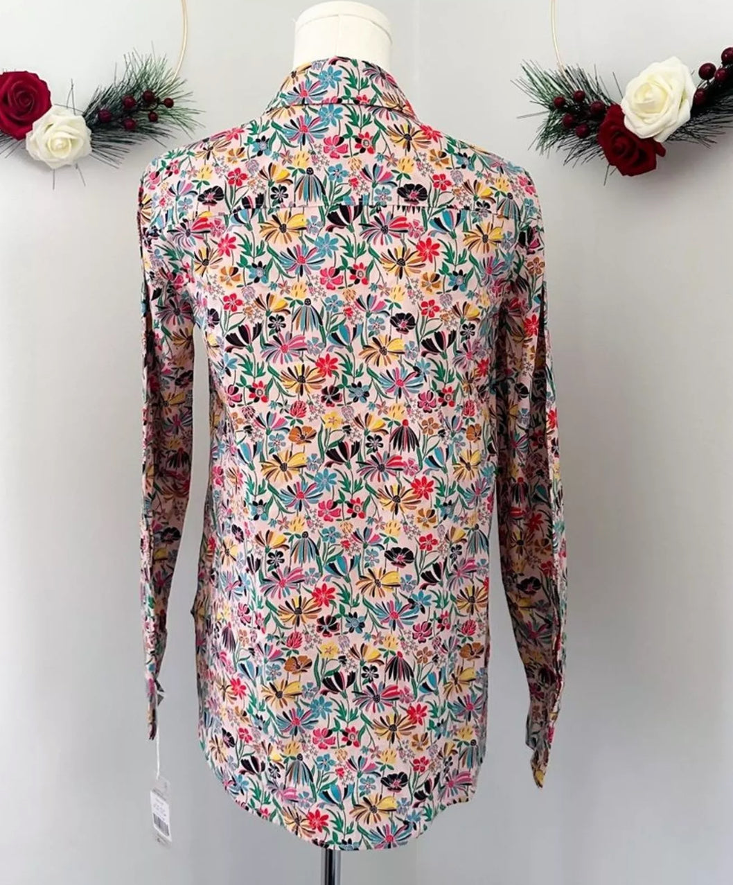 #111 Boden NWT Pink Spring Floral Button Down Top 100% Cotton Blouse size 2P
