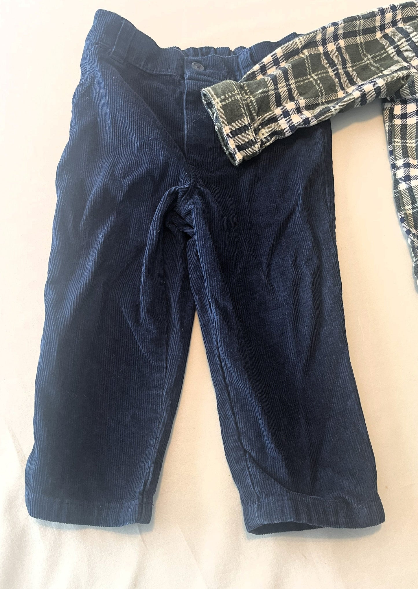 #211 Carters 18m Corduroy Pants and Flannel Onesie