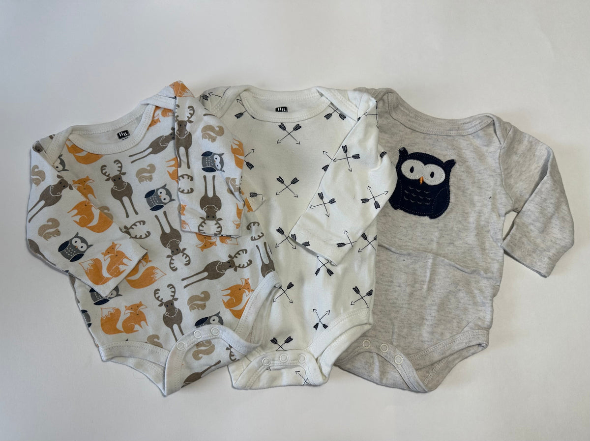 Seller 182. Hudson Baby boys long sleeve onesies 0-3 months