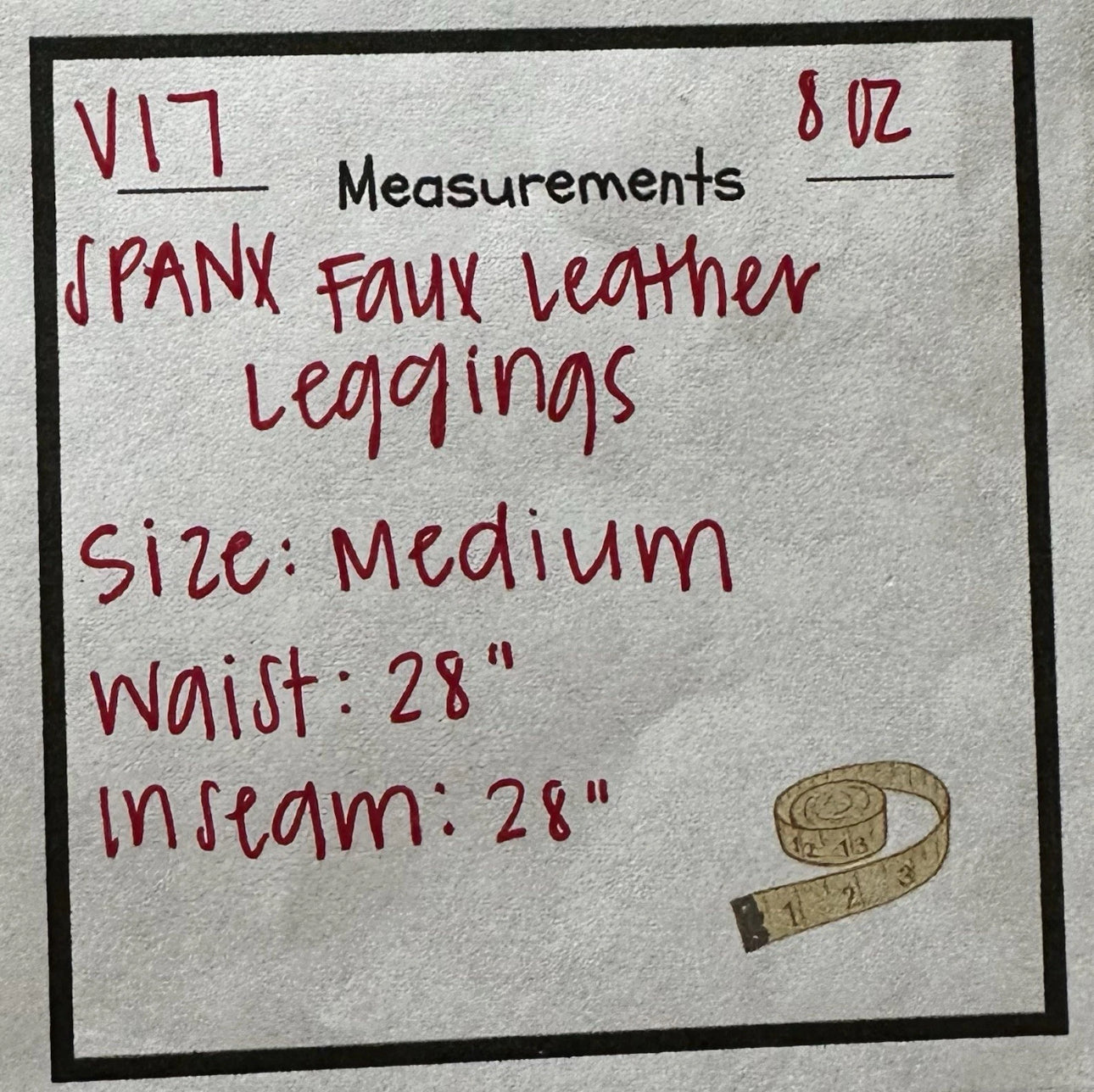 #111 SPANX Faux Leather Leggings for Women Size Medium - Black Shaping