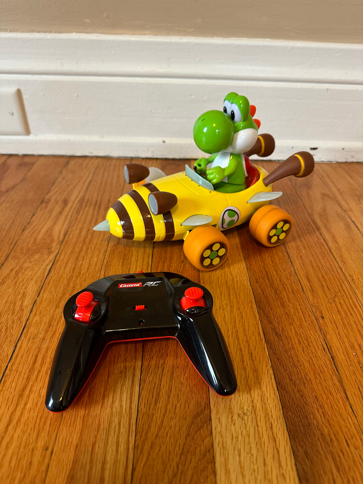 Seller 42, Yoshi Mario Kart Bumble V Mario Remote Control Car,EUC