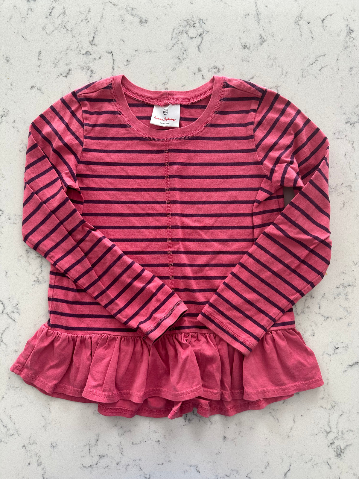 Seller 42, Hanna Andersson Long Sleeve, Pink/Purple Stripe, Girls Size 6