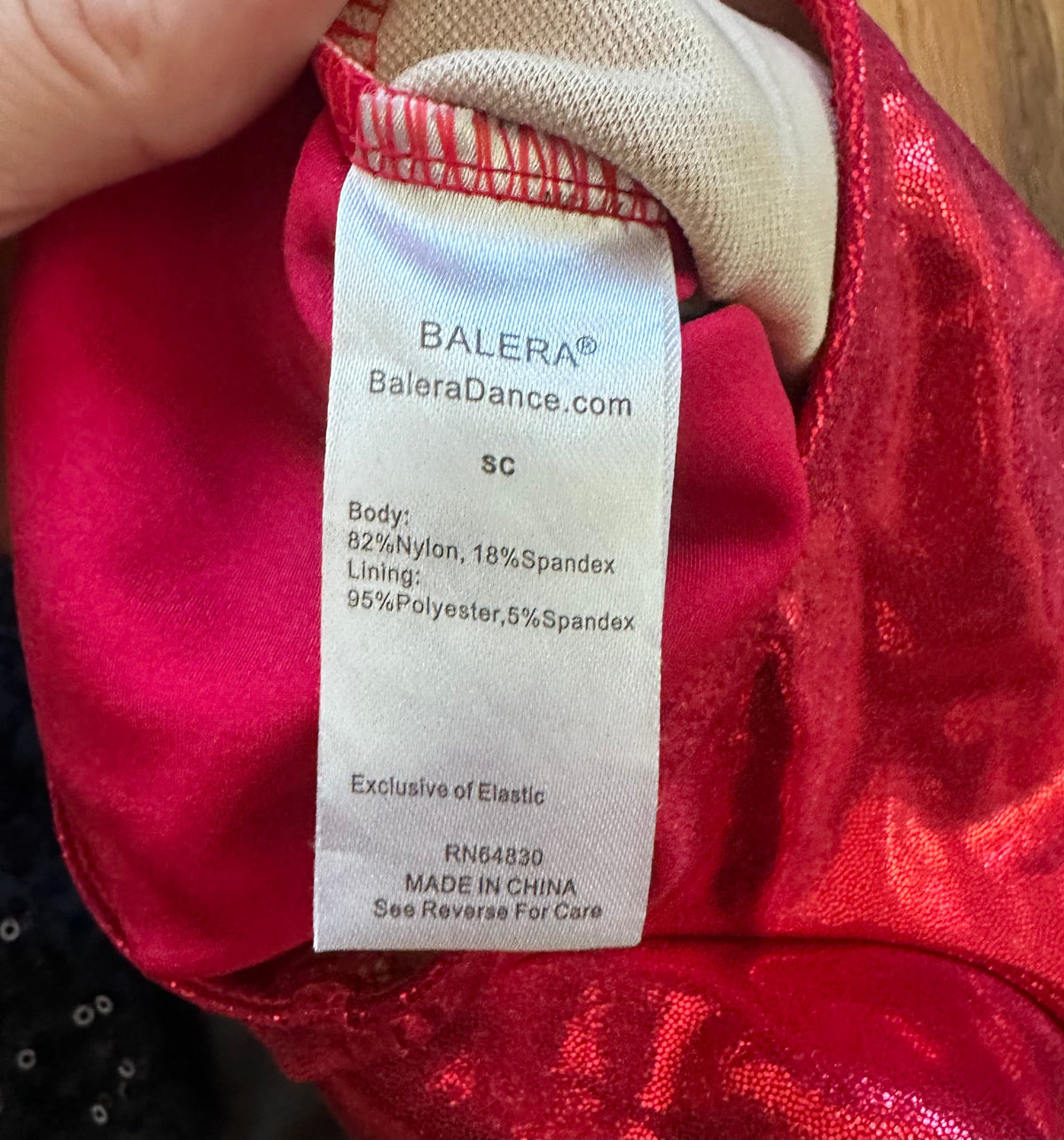 #98- Girls, Red & Black Sequin Dance Costume- Size 5