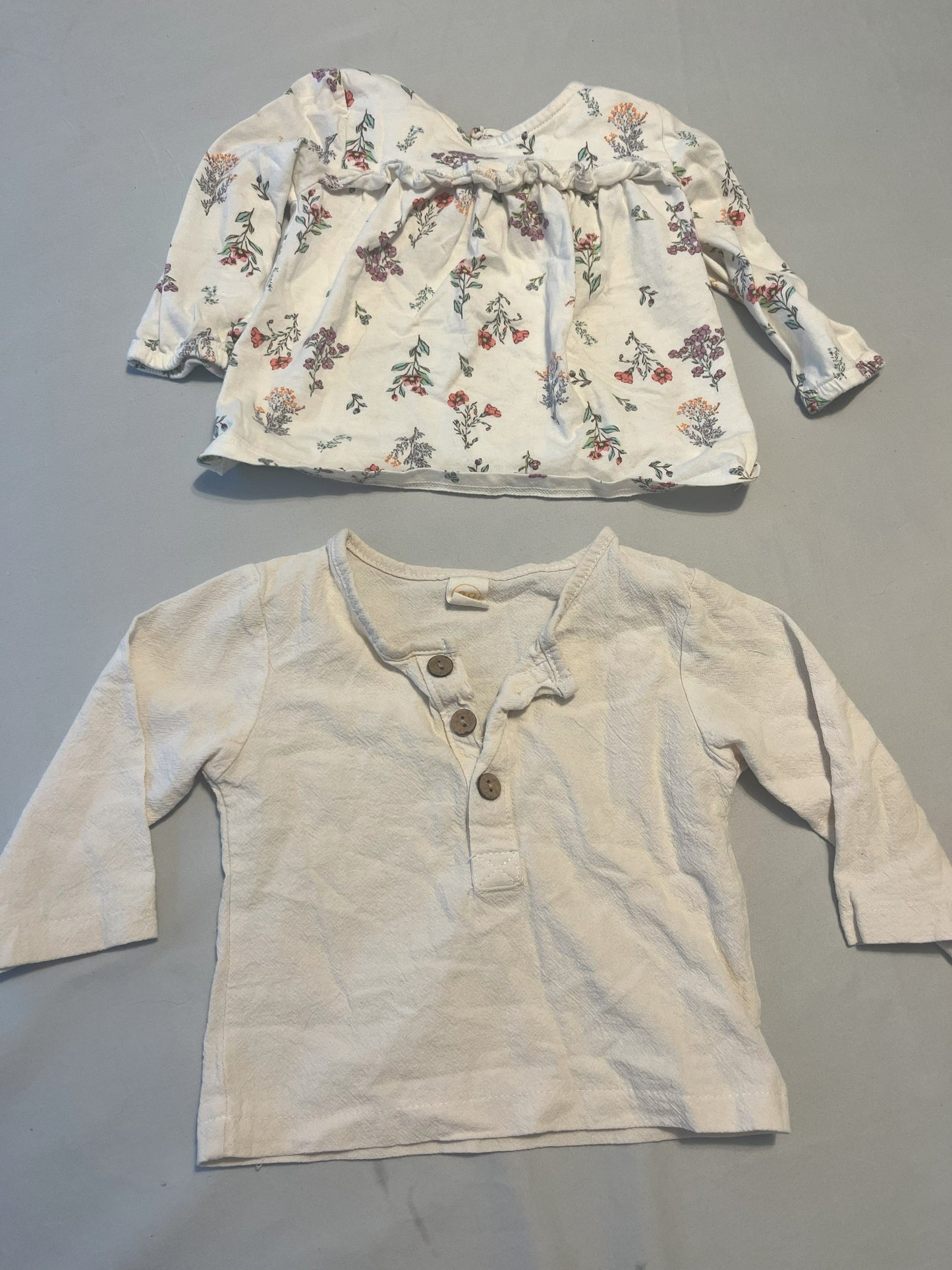 #211 12m Flower Shirt Set of 2