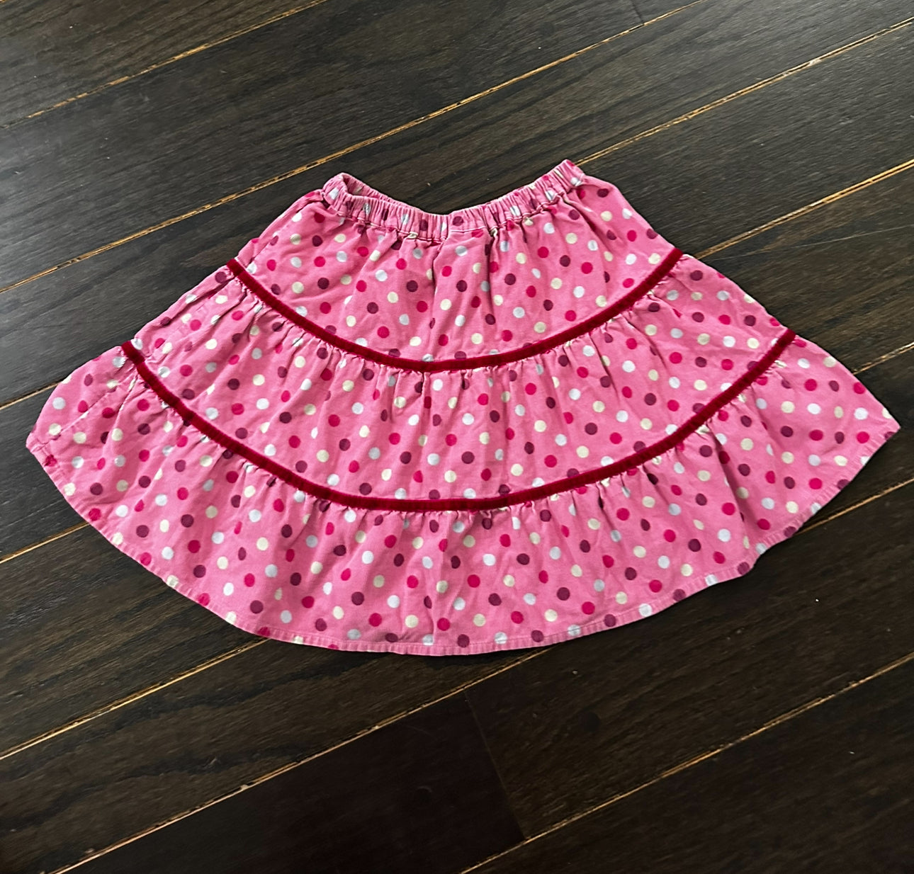 #111 Mini Boden Pink Polka Dot Skirt size 7-8 year