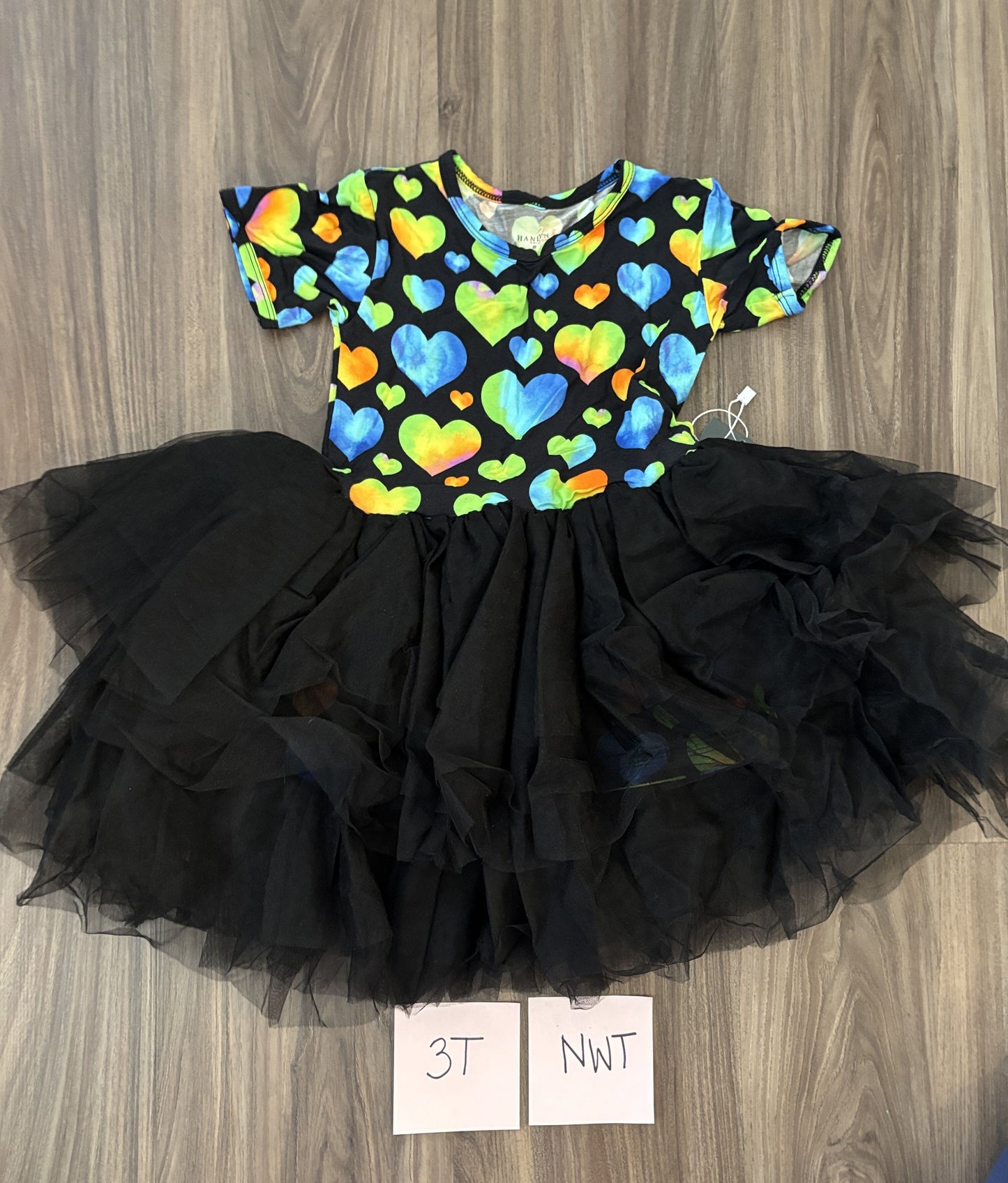 #77 - 3T - NWT Hanlyn Collective - One Love SS Tutu Dress - Bamboo