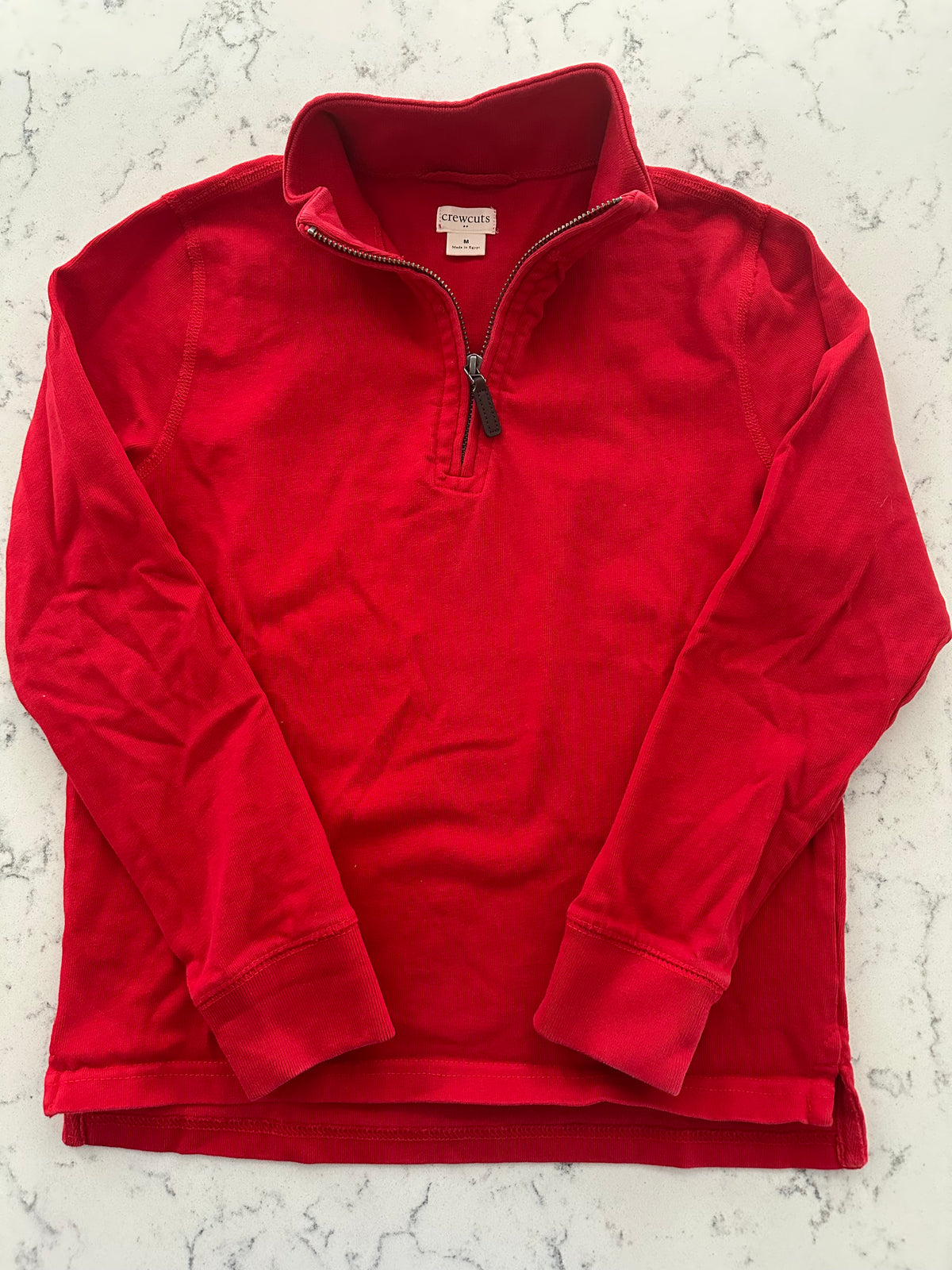 Seller 42, Crewcuts 1/4 Zip Sweater, Red, Boys M (8)