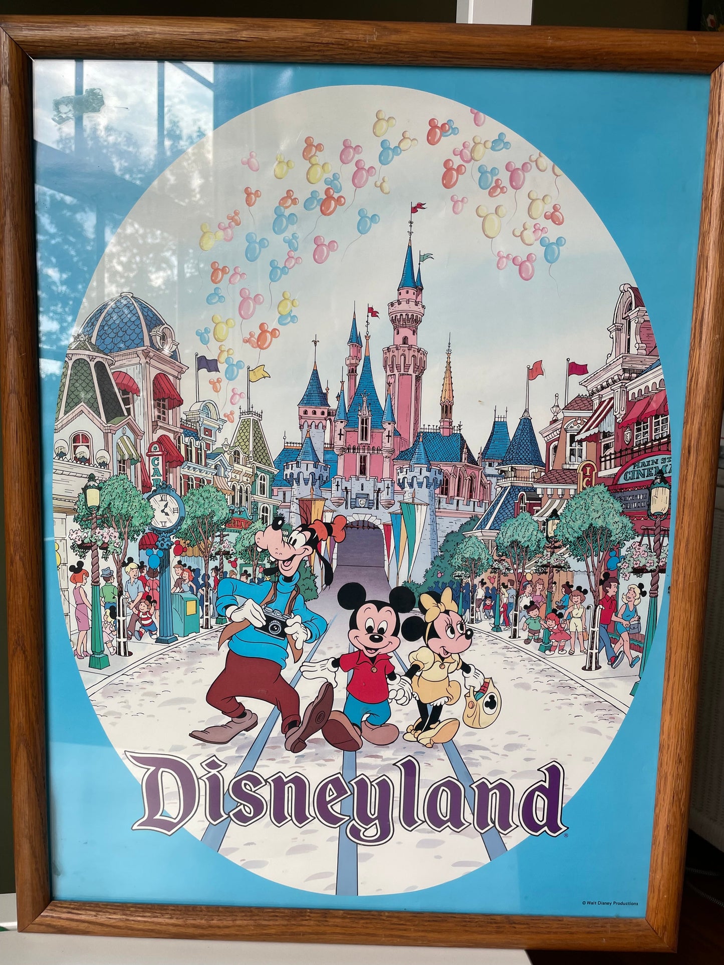 #42 REDUCED Framed Disneyland Poster from 1980s