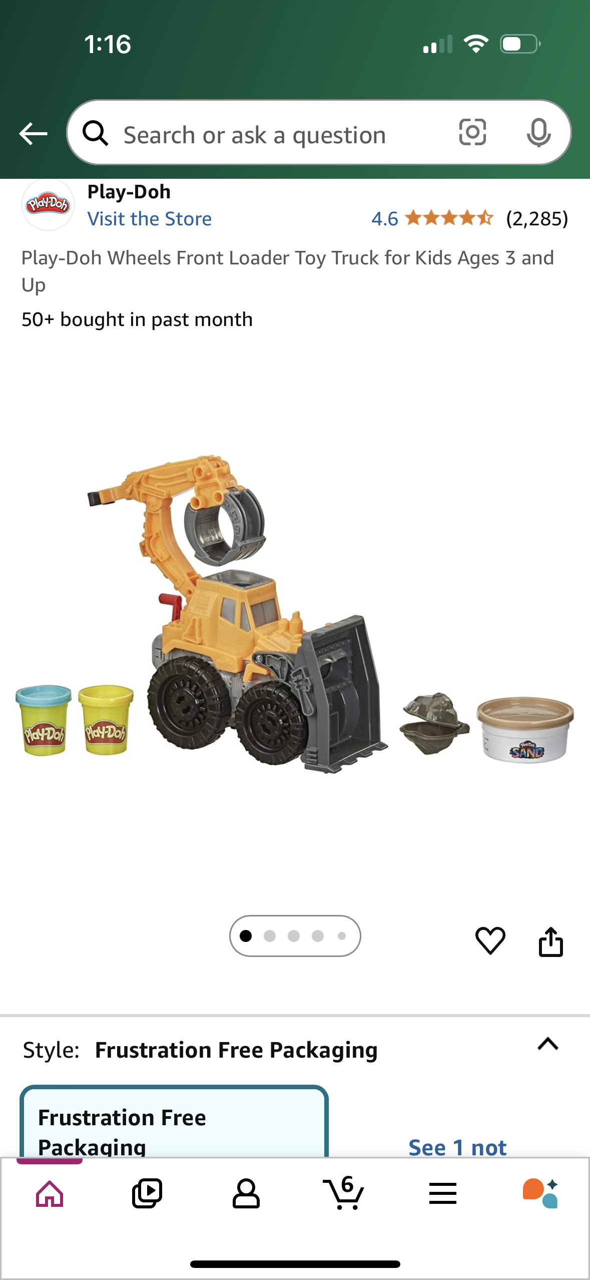 Seller 42, Play-Doh Wheels Front Loader Truck w Playdoh sand