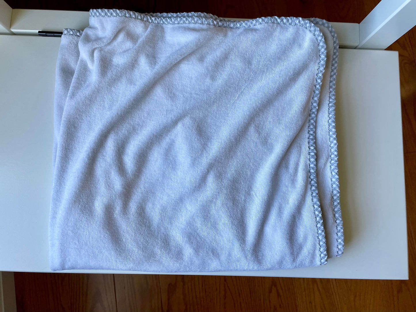 #42 REDUCED Pottery Barn Gingham Baby Hooded Towel