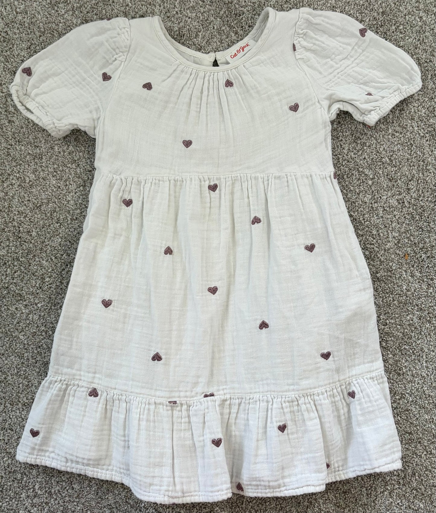 Size 5 white dress with hearts