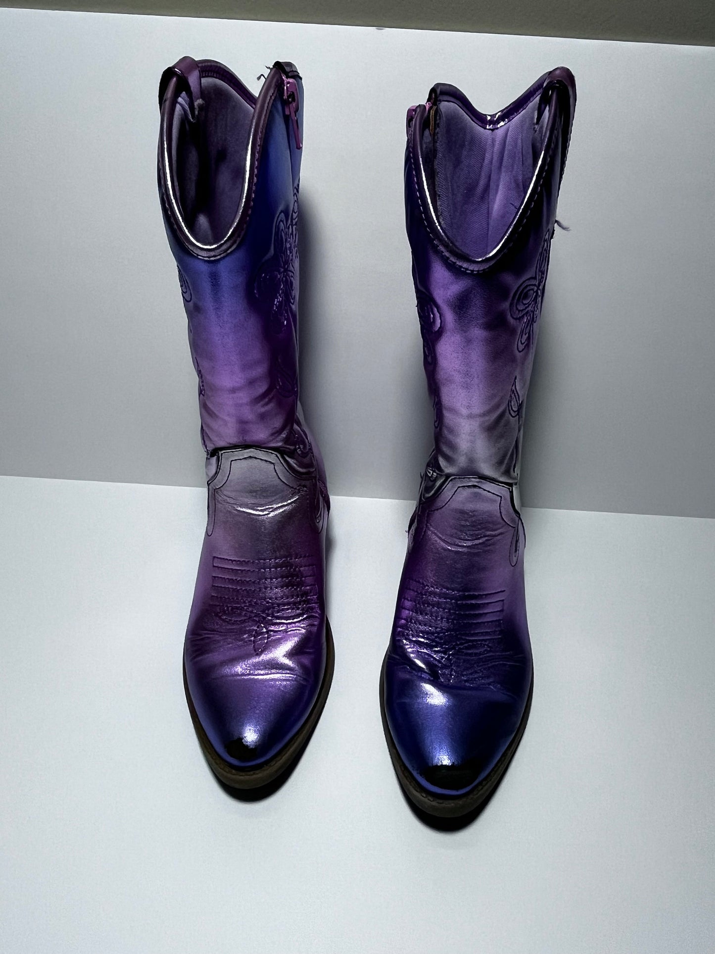 #150 reduced girls size 3 Steve Madden metallic ombré cowboy boots