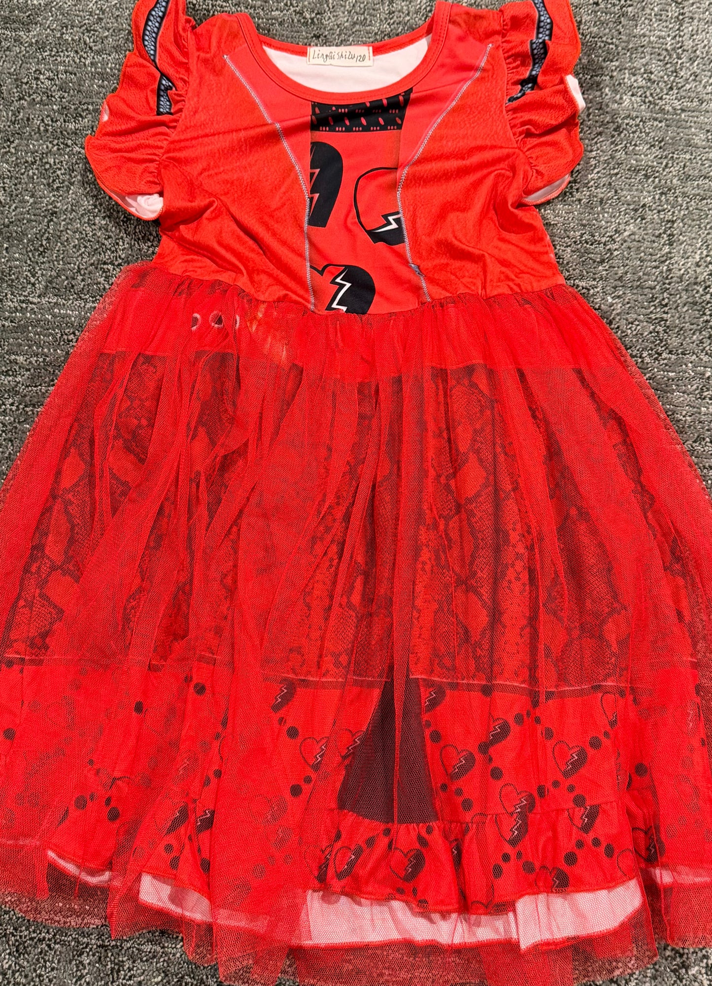 #212 rise of red dress size 120 5/6 vguc