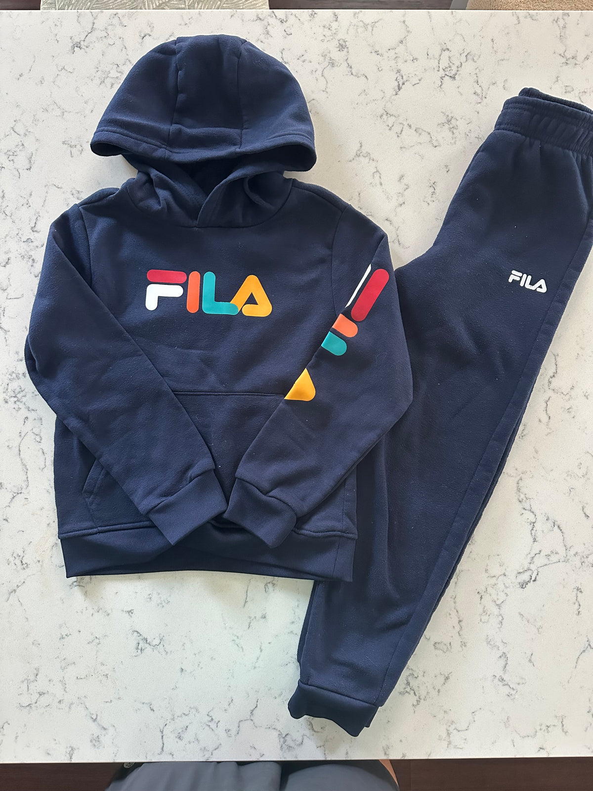 Seller 42, Fila Hooded Sweatsuit, Navy, Boys Size 8