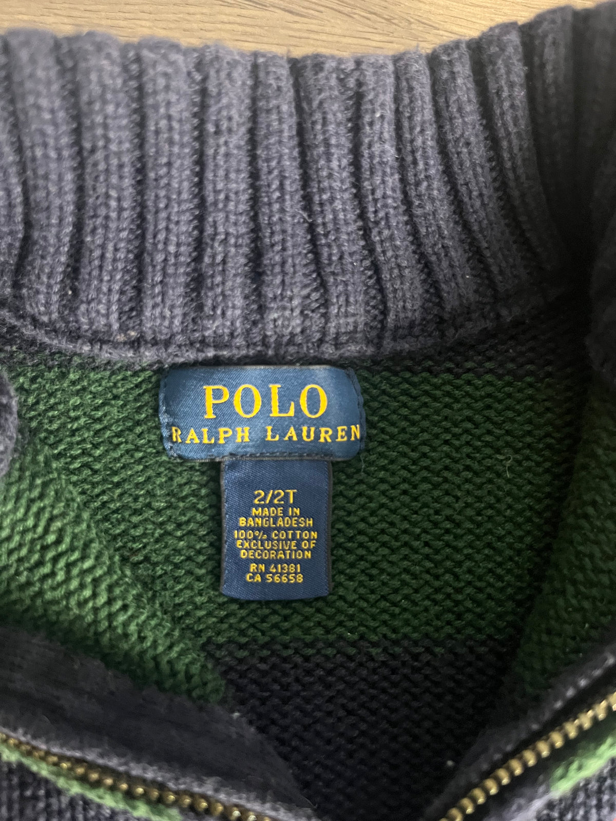 Seller# 14 Boys 2T Ralph Lauren Polo Sweater Navy & Green EUC