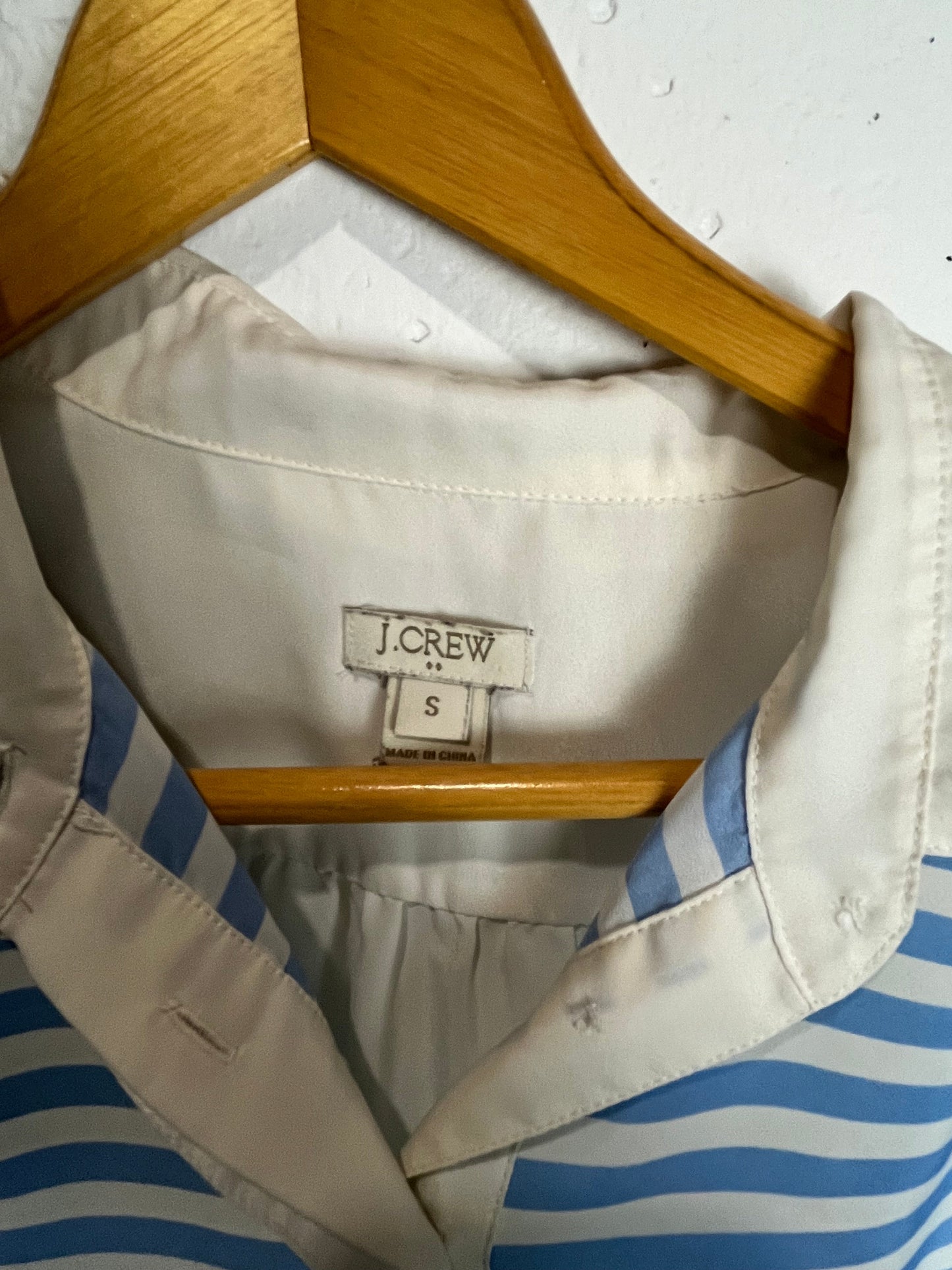 Seller 229 - J. Crew Blue and White Striped Button Up Small