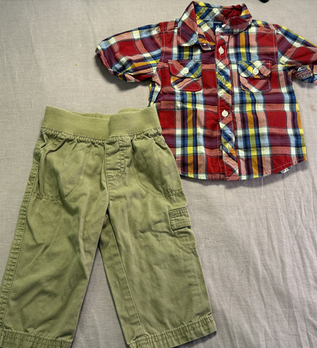 #103 12m Gap Plaid Shirt Outfit