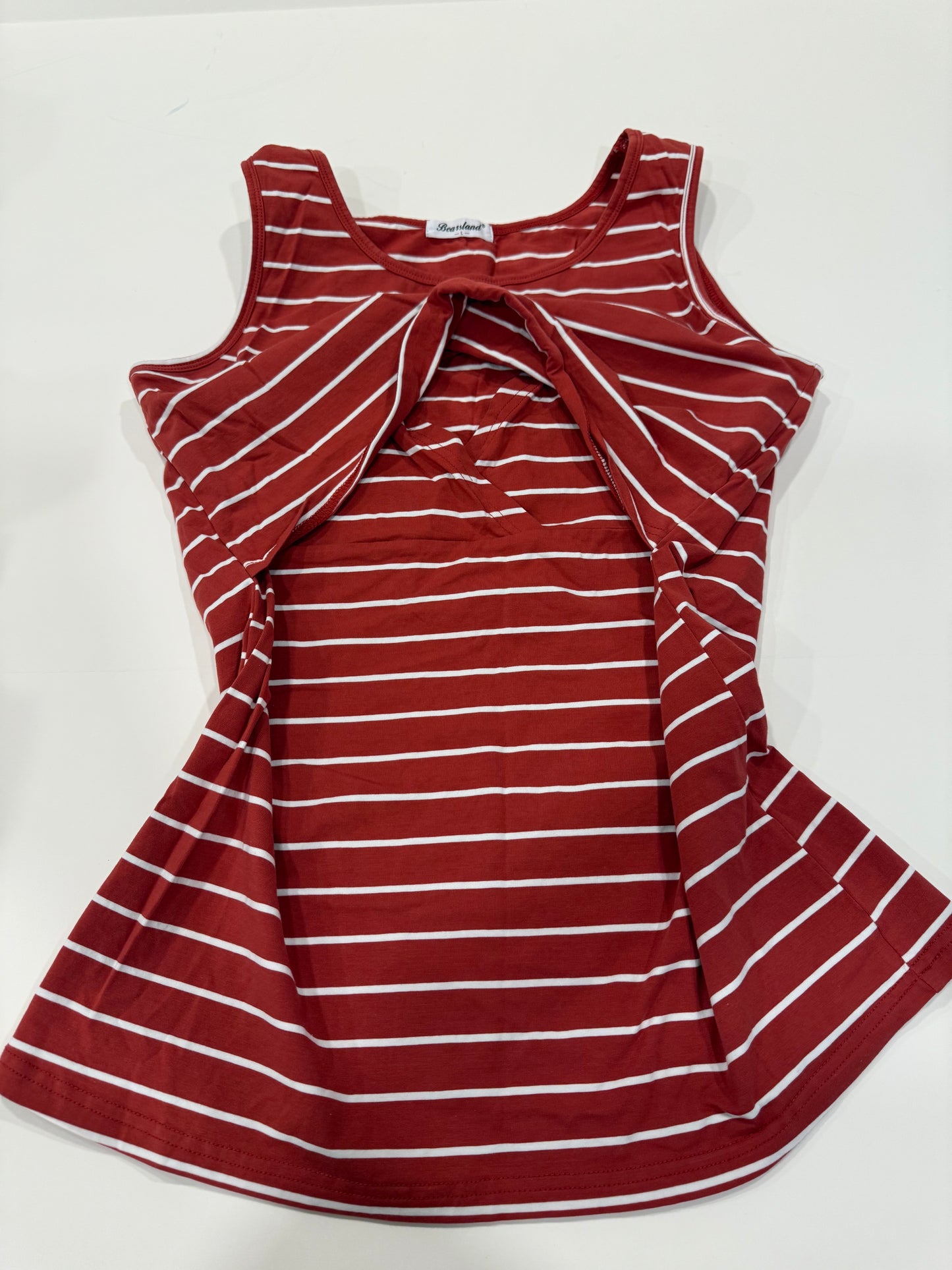 #9 - Bearsland (Amazon) - 3 Striped Nursing Sleeveless Tops Women's SIZE L