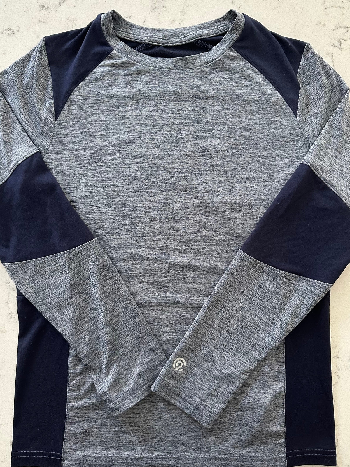 Seller 42, Champion Drifit Long Sleeve, Navy, Boys Size M (8-10)
