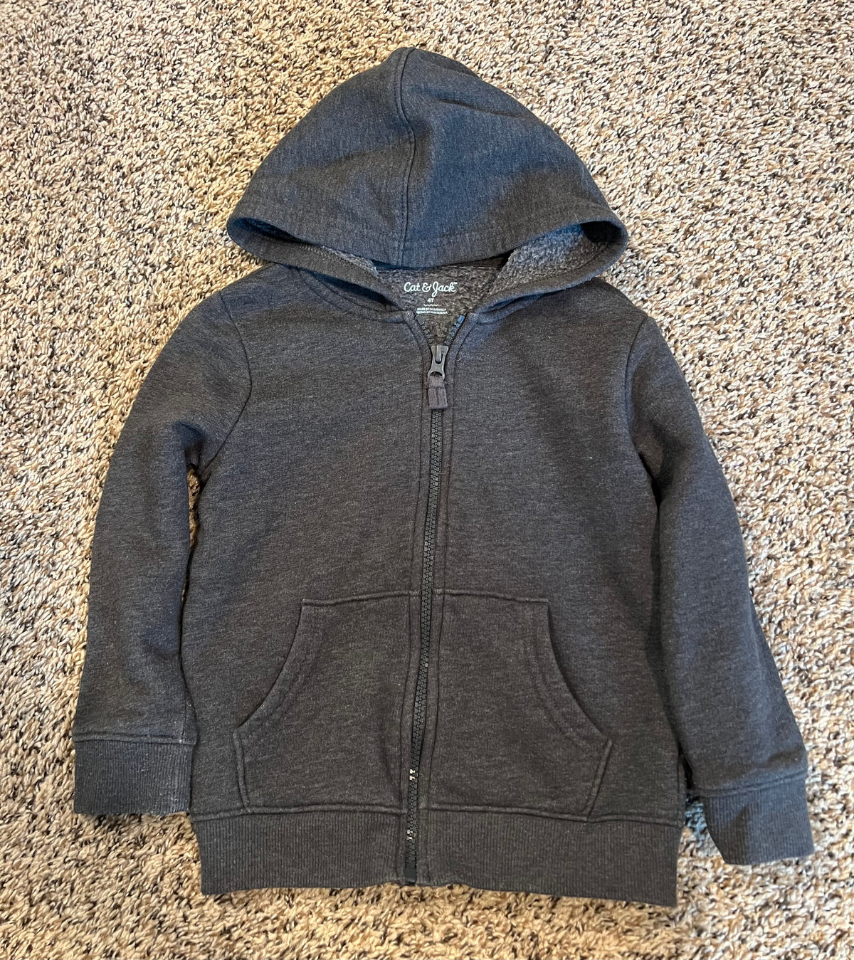 Seller #184 - Boys 4T Cat & Jack super soft Gray zip up hoodie