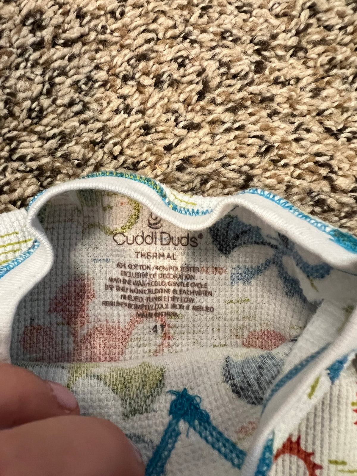 Seller #184 - Boys 4T - Cuddl Duds Thermal - Base Layer - waffle texture