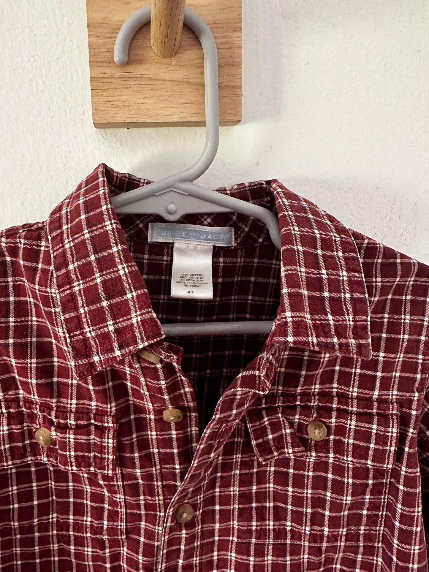 #111 Janie & Jack Plaid Button Down Boys 4T