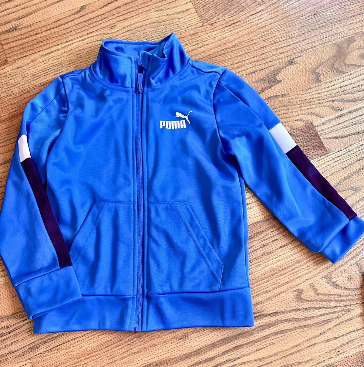 #98- Boys, Puma, Blue Track Jacket- Size 4