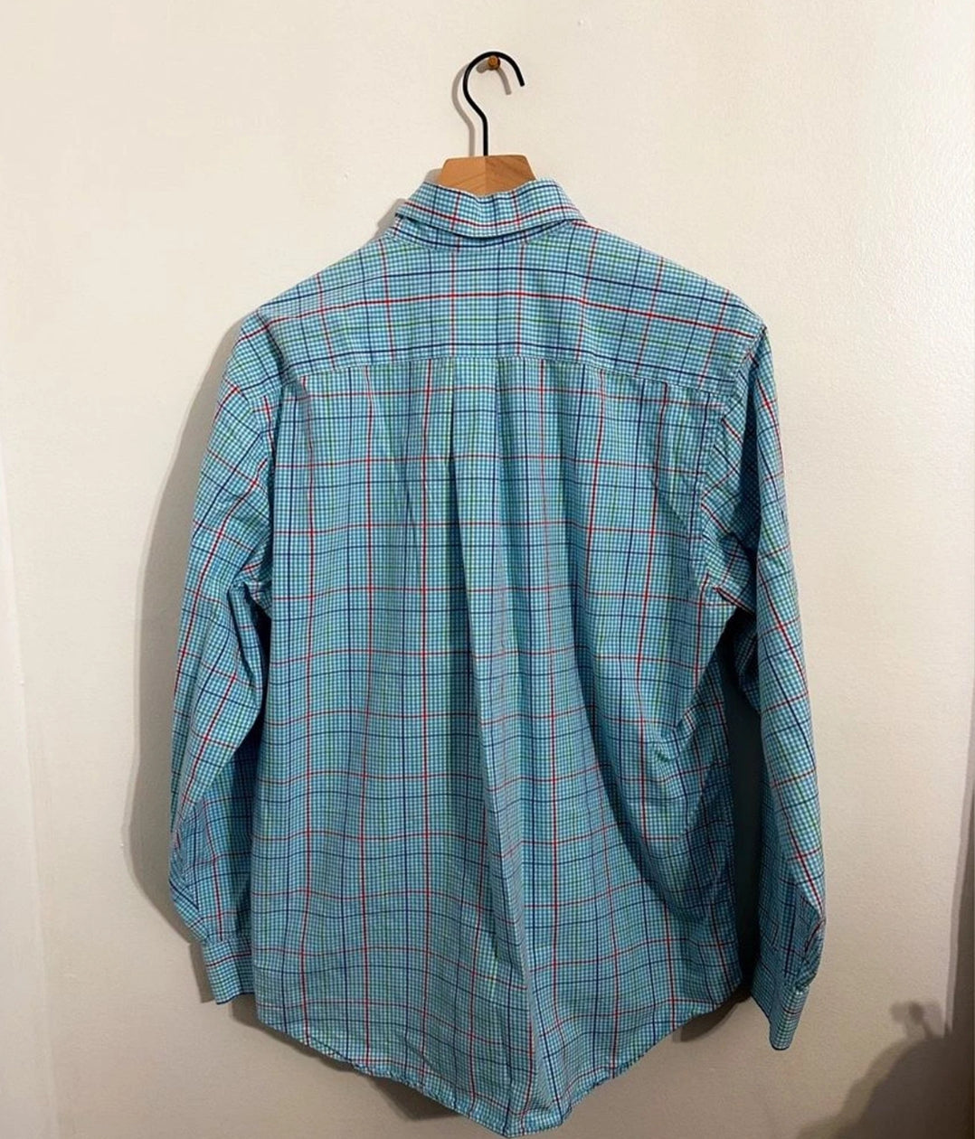 #111 Men’s Vineyard Vines Blue Plaid Murray Shirt Medium 100% Cotton