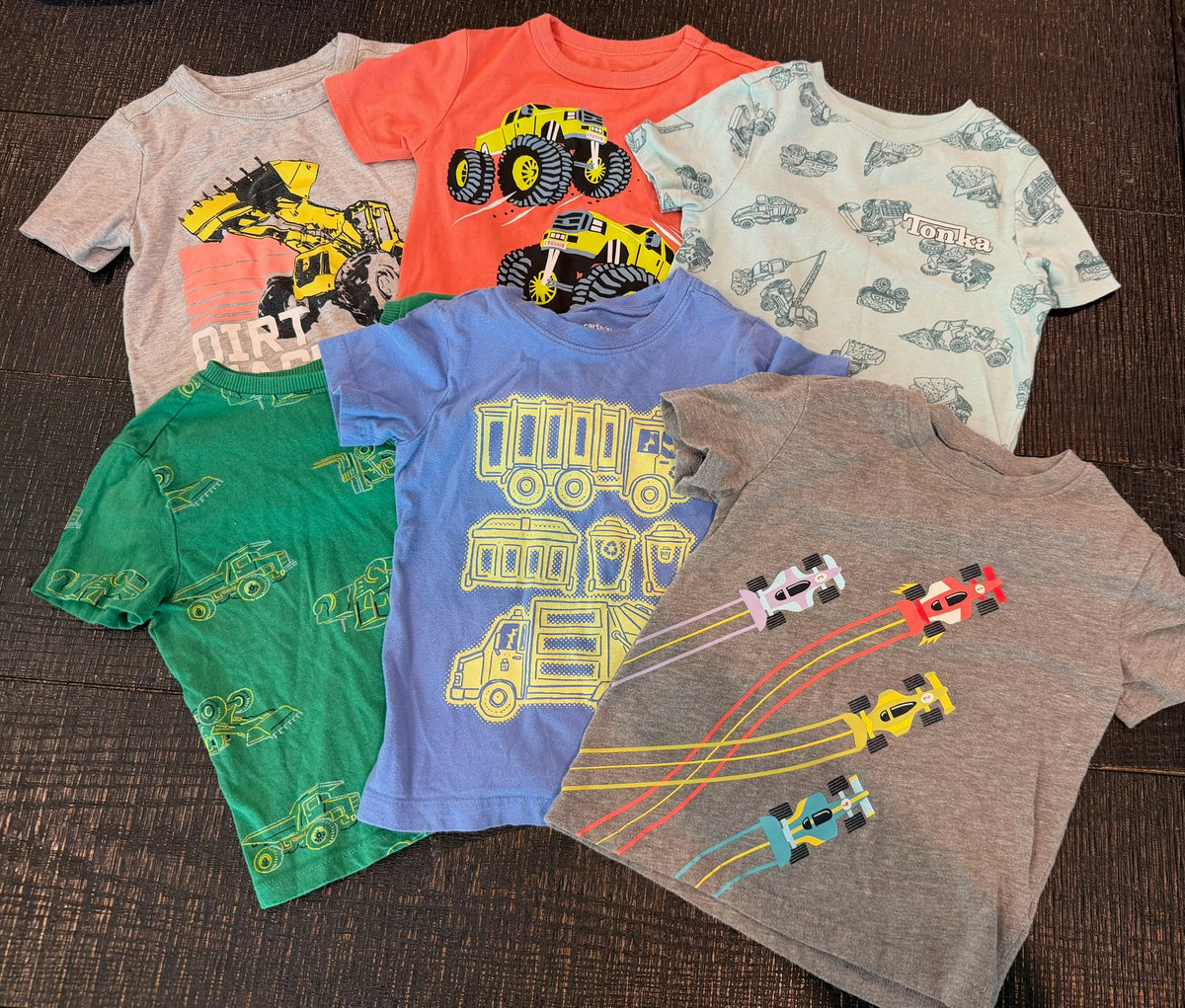 #66 Boys 3T Car and Truck Shirt Bundle (5)