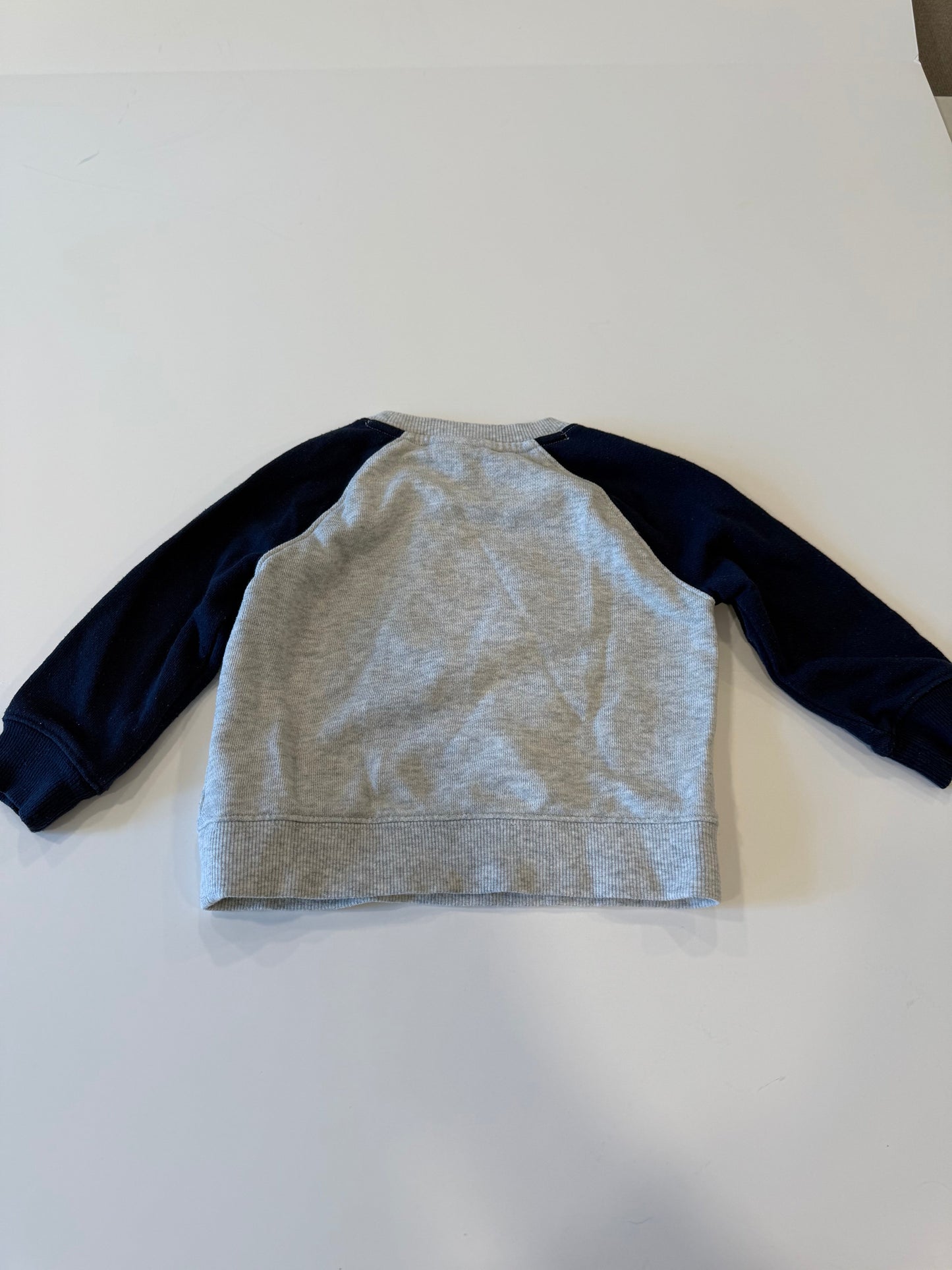 #9 - Janie & Jack - Blue/Grey Sweatshirt with Tiger Toddler Boys SIZE 12-18 months