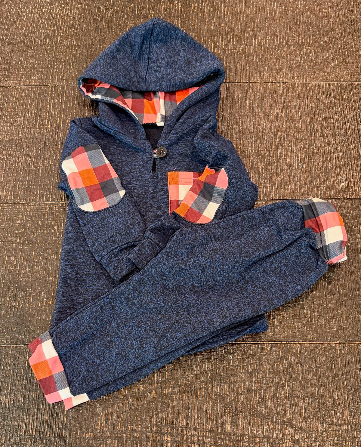 #66 Girls 3T Plaid Hoodie and Pant Set