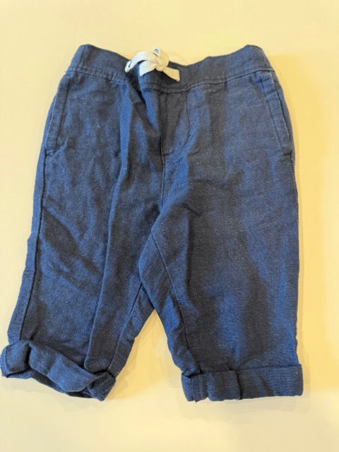 #9 - Janie &Jack - Blue Check Button Down Onesie with Navy Pants Infant's SIZE 3-6M/6-12M