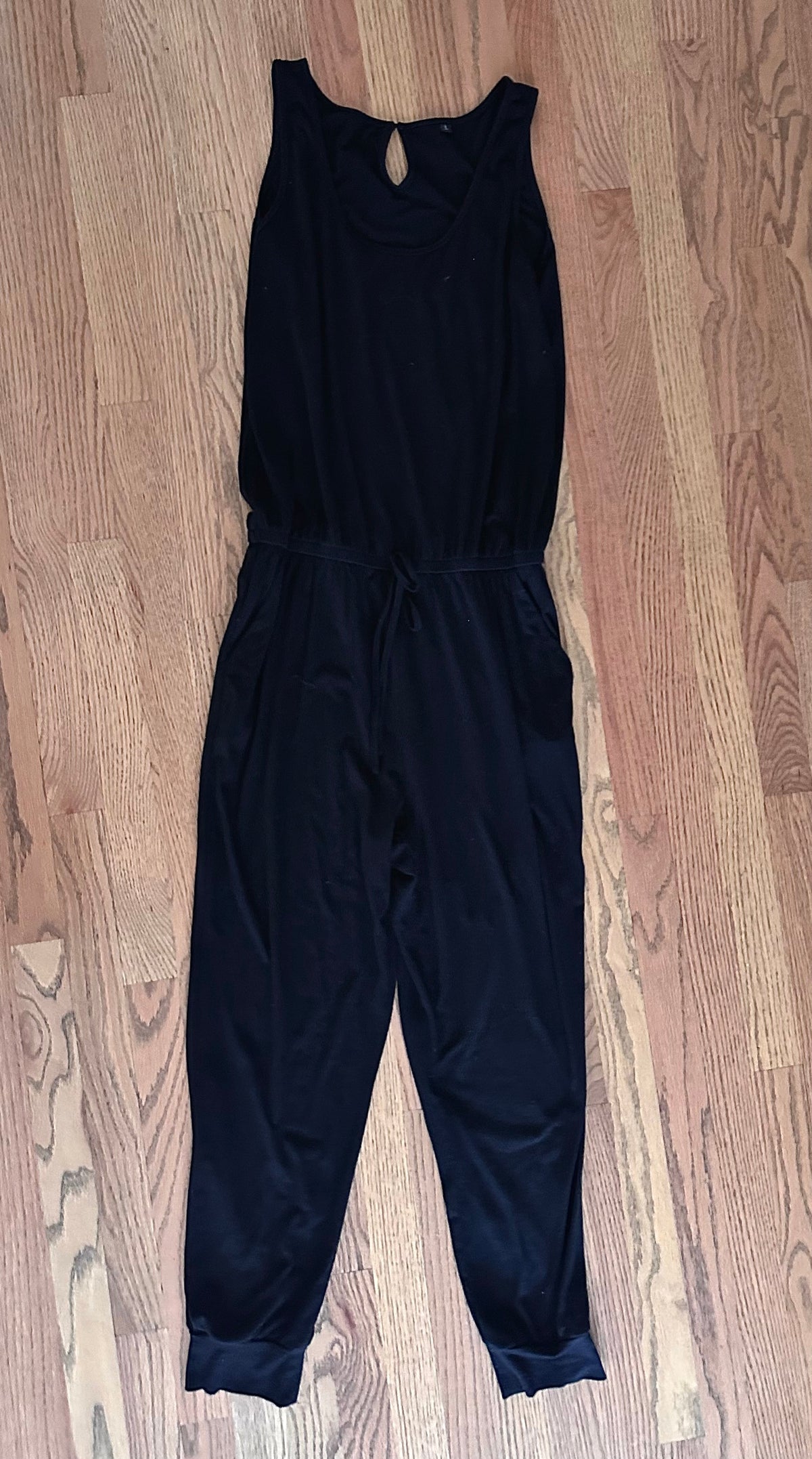 #98- Women’s, Amazon, Black Jogger Jumpsuit- Size Large