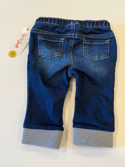 #9 - Cat & Jack - Denim Jeans with ankle cuff Infant's SIZE 3-6M NWT