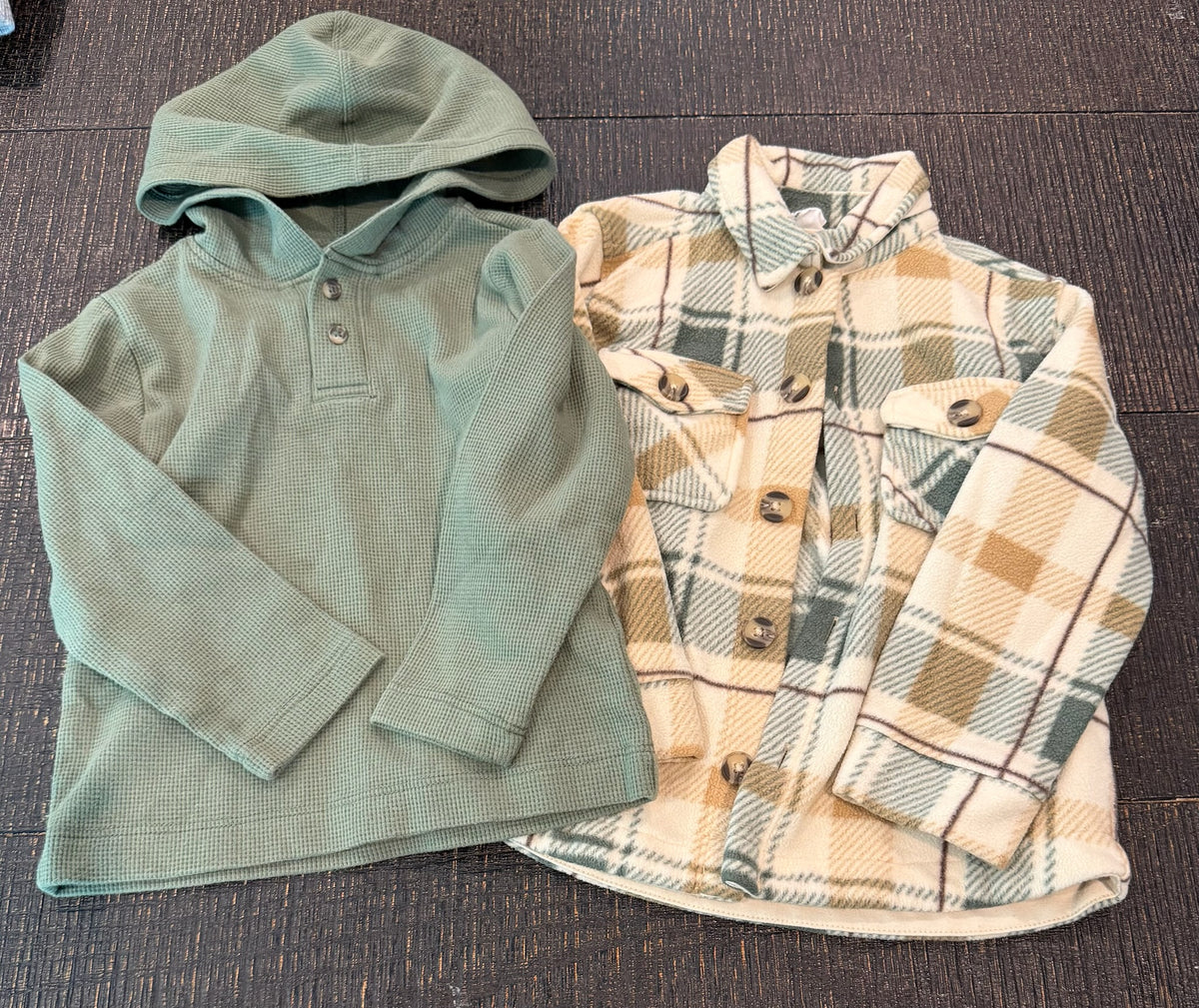 #66 Pekkle Boys 3T Plaid Fleece and Shirt